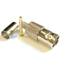B-007 - Разъем BNC кабельное гнездо, 75 Ом, для кабеля RG59, обжим, Avvicon (Тайвань)
