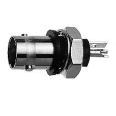 J01001A06.. Роз'єм BNC панельний, гніздо, квадратний фланець 4відп., пайка, 50 Ом (J01001D0043)