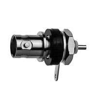 J01003A1286 - Разъём BNC панельный, компактный, гнездо, с изолирующим кольцом, пайка, 75 Ом