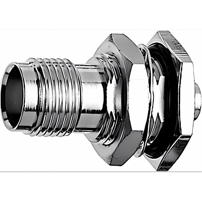 J01011A0008 - Разъём TNC, монтажный, гнездо, 50 Ом, уплотнение к панели, пайка, G10
