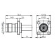 J01011A0045 - Разъём TNC панельный, гнездо, обжим, квадратный фланец, крепление 4 отверстия
