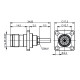 J01011B0046 - Разъём TNC панельный, гнездо, обжим, квадратный фланец, крепление 4 отверстия