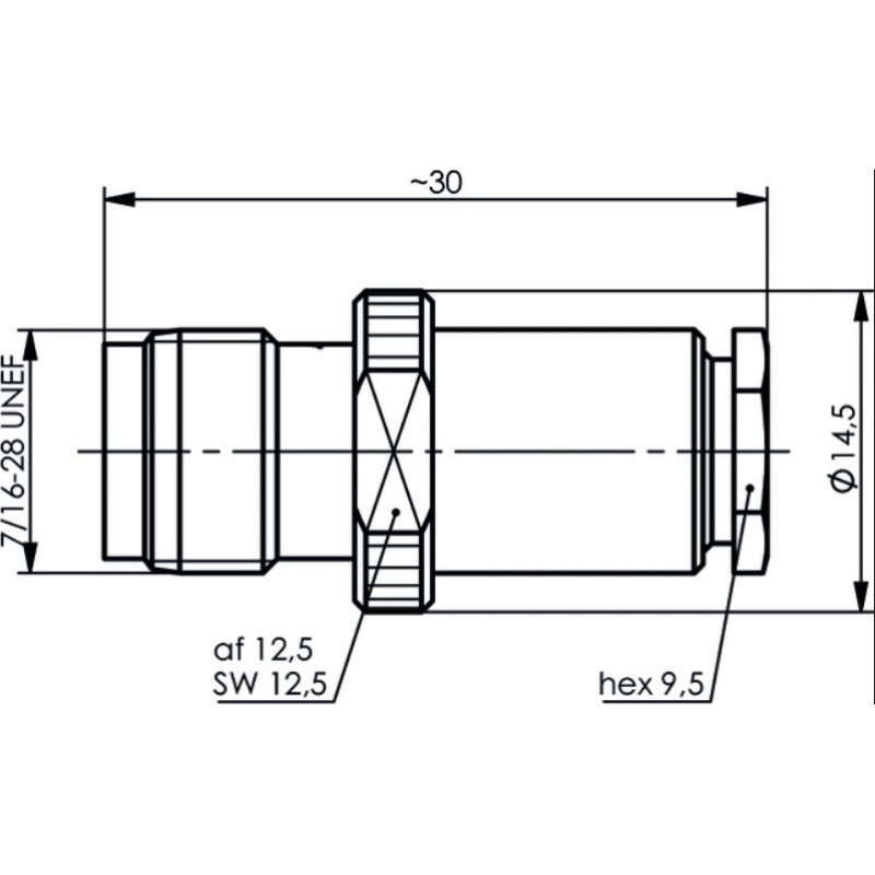 J01013A0004 - Кабельный разъём, TNC гнездо, 75 Ом, муфта / опрессовка, G2 (RG-59B/U)