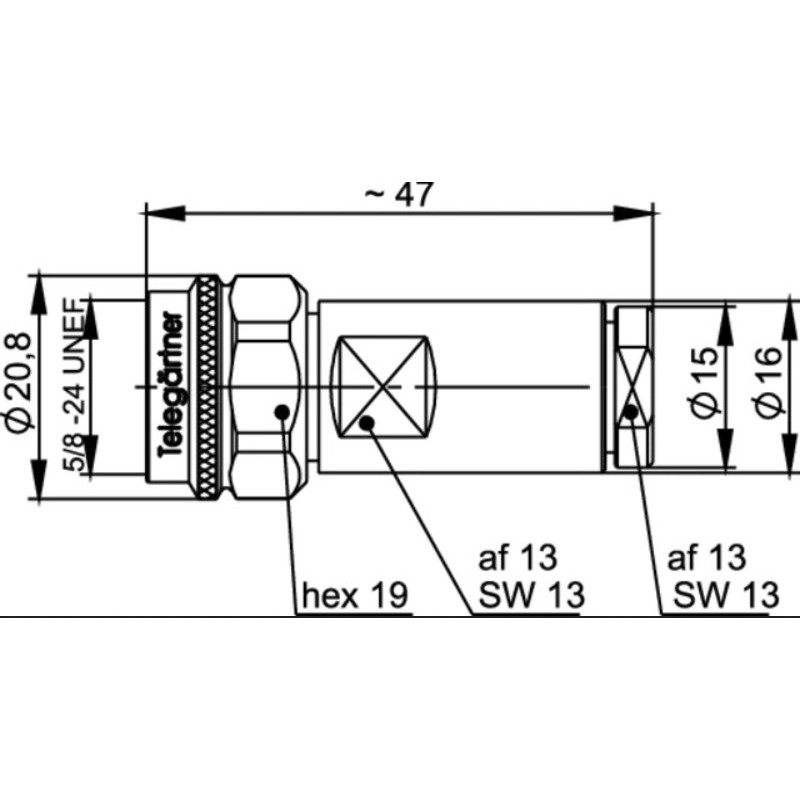 J01020A0168 - Кабельный разъём, N штекер, 50 Ом, пружинящий ц. контакт | для цельных жил