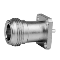 J01021C0007 - Роз'єм N панельний, гніздо, паяння, квадратний фланець 4 отв., 50 Ом, посадка Z43