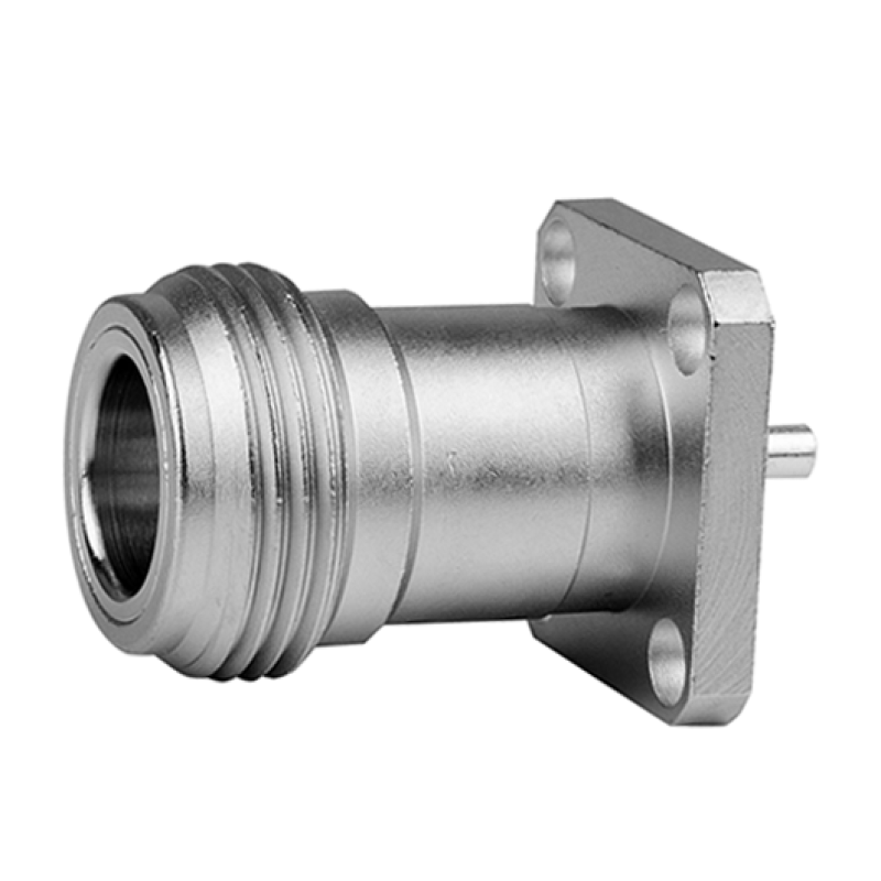 J01021C0007 - Роз'єм N панельний, гніздо, паяння, квадратний фланець 4 отв., 50 Ом, посадка Z43