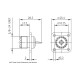 J01041B0632 - Разъем UHF панельный, гнездо, квадратный фланец 4 отв., пайка, посадка Z08