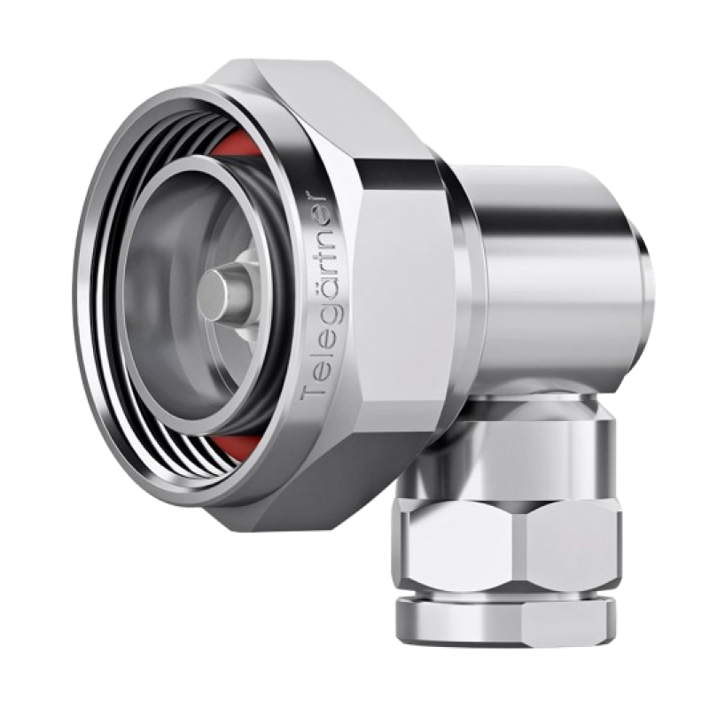 J01120A0113 - Кабельный угловой разъем, 7-16 штекер, 50 Ом, муфта / закрутка, G37 (2.7/7.25)