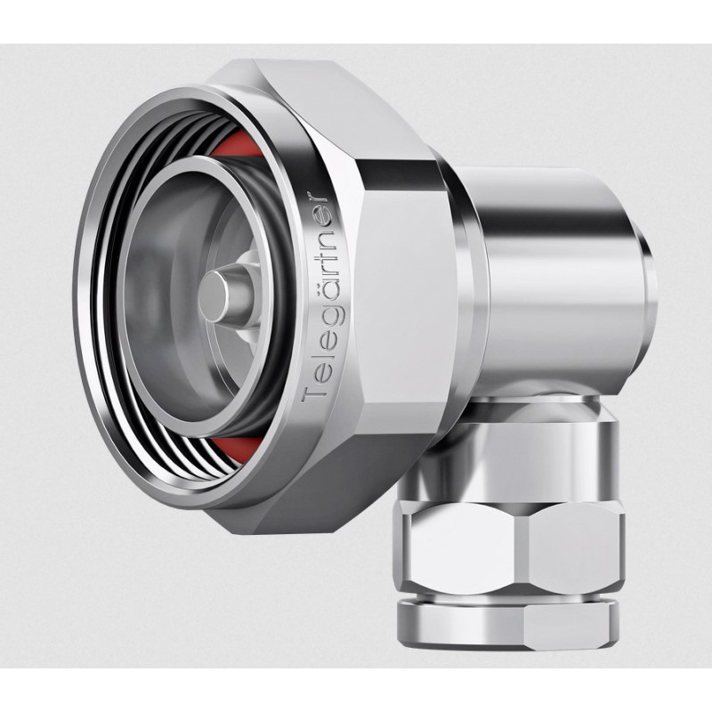 J01120A0113 - Кабельный угловой разъем, 7-16 штекер, 50 Ом, муфта / закрутка, G37 (2.7/7.25)