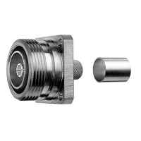 J01121A0146 - Разъём 7-16 панельный, гнездо, обжим, квадратный фланец 4 отв., герметичное уплотнение