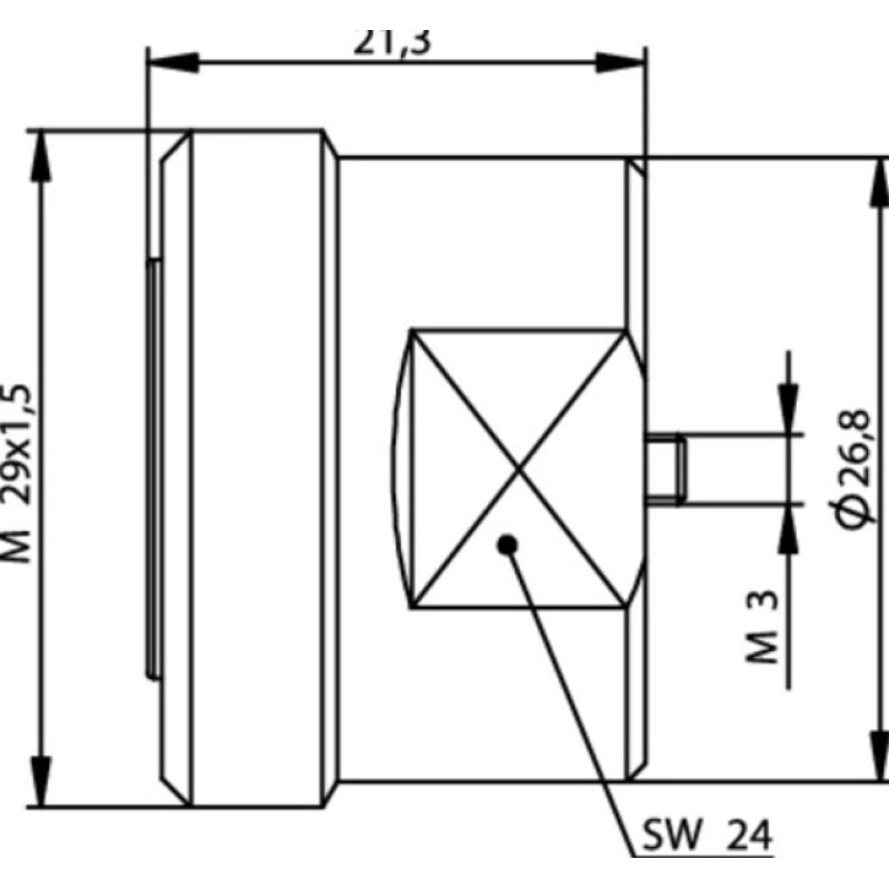 J01121A0175 - Кабельный разъем, 7-16 гнездо, 50 Ом, для жестких линий, резьбовая посадка