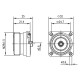 J01121C0721 - Разъём 7-16 панельный, гнездо, квадратный фланец 4 отв., 50 Ом