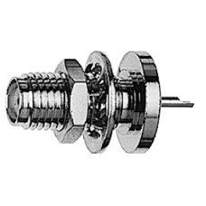 J01151A0021 - Разъём SMA панельный, гнездо, пайка, монтаж с тыльной стороны, 50 Ом, покрытие-золото