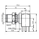 J01151A0208 - Разъём SMA панельный, гнездо, угловой для установки на плату, 50 Ом, покрытие-белая бронза