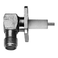 J01151A0651 - Роз'єм SMA панельний кутовий, гніздо, обтиск, квадратний фланець - 4 отвори кріплення