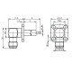 J01151A1141 - Разъём SMA панельный угловой, гнездо, обжим, квадратный фланец - 4 крепежных отверстия
