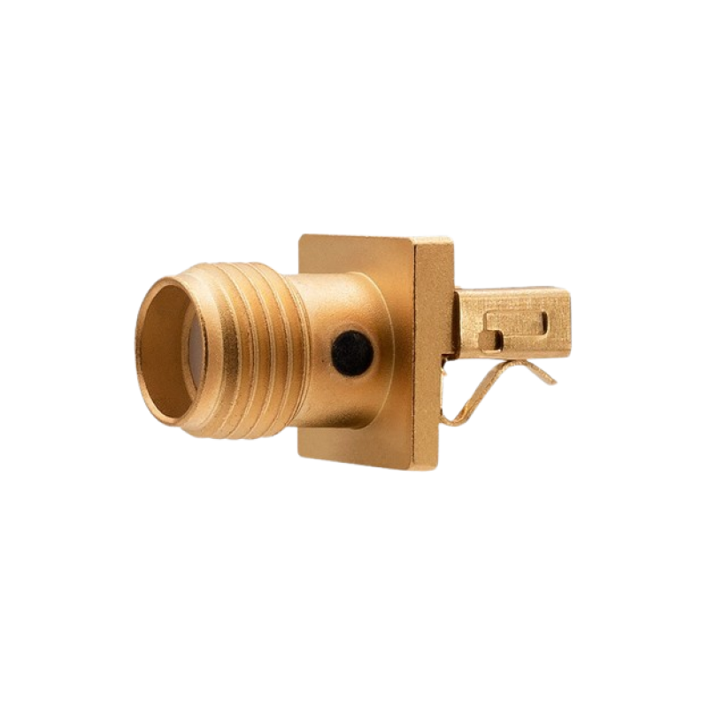 J01151A1411 - Разъём SMA, на край платы, гнездо, 50 Ом, толщина платы: 0.25-1.2 мм; до 18 ГГц