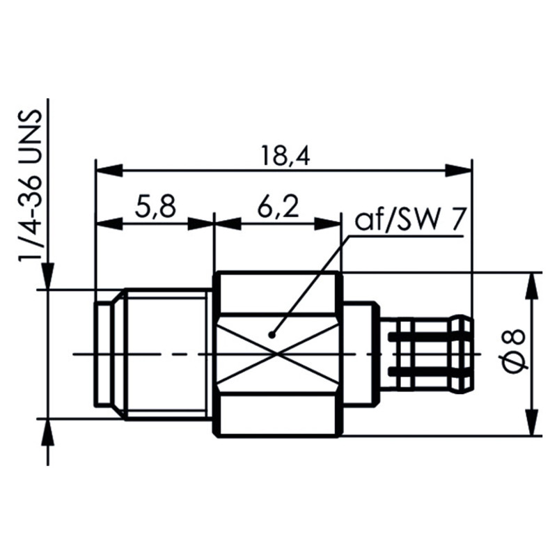J01155A0171 - Перехідник SMA гніздо - MCX штекер, < 6 ГГц, Telegartner | Німеччина