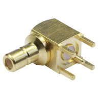 J01160A0231 - Роз'єм SMB для друкованих плат, штекер, кутовий, 50 Ом, покриття - золото
