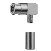 J01161A0681 - Разъём SMB кабельный угловой, гнездо, обжим, ц.контакт - пайка, 50 Ом