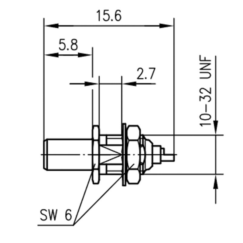 J01180A0031 - Разъем SMS панельный, штекер, крепление-резьба, пайка, 50 Ом