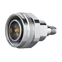 J01443A0011 - Кабельний перехідний адаптер 50 Ом · 4.3-10 штекер > 3.5 гніздо, латунь / покриття біла бронза