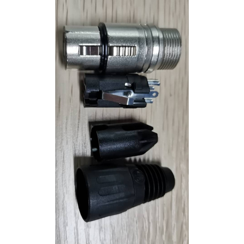 HFC3FXL - Кабельний роз'єм XLR, гніздо 3 контакти, пайка, колір - нікель, контакти - нікель