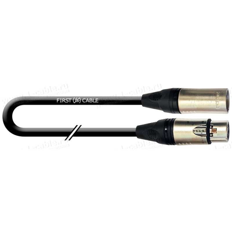 1T-AMSK11-000.5 - Кабель микрофонный, StarQuad, серия Basic Klotz,  XLR3 гнездо > XLR3 штекер