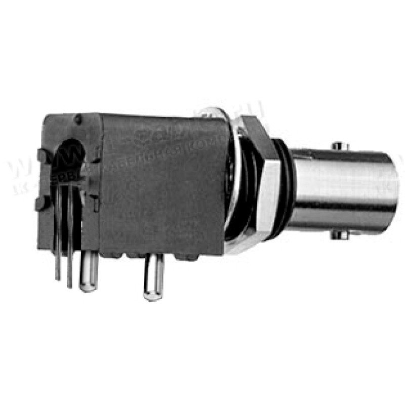 J01001A0103 - Роз'єм BNC для установки на друковану плату, гніздо, паяння, 50 Ом