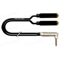 1T-AIC114A-00.1 Аудіокабель перехідний паралельний, Jack 6.3 mono штекер кутовий > 2x Jack 6.3 mono гніздо