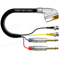 1T-AV35-01 Кабель комбинированный SCART > 2x BNC S-Video (Y/S Video вход-выход) + 2x Jack 6.3 mono