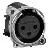 AC3FBHL1-AU-B - XLR 3 гніздо на панель у плату, тип B, горизонтальне встановлення, без засувки