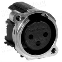 AC3FBVL2-AU-B - XLR 3 гніздо на панель у плату, тип B, вертикальне встановлення, без засувки