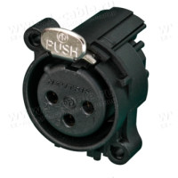 NC3FAAH-0 - XLR 3 гніздо на панель, фланець A-типу, можливий монтаж на плату (горизонтально)