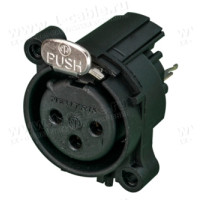 NC3FAAV-0 - XLR 3 гніздо на панель, фланець A-типу, можливий монтаж на плату (вертикально)