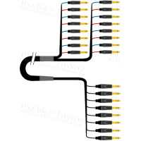 1T-PW8YIN-01 8-кан. студійний Y-подібний інсертний аудіокабель, коса (8х Jack 6.3мм стерео штекер)