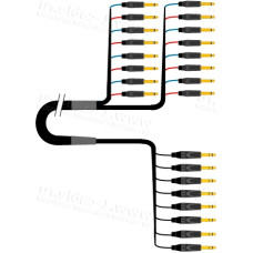 1T-PW8YIN-01 8-кан. студийный Y-образный инсертный аудиокабель, коса (8х Jack 6.3мм стерео штекер)