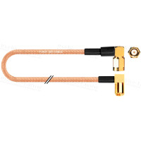 1T-VX68-01 Кабель коаксіальний перехідний 50 Ом, компактний, SMA штекер кутовий > SMB гніздо кутове