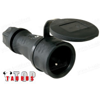 25621-ss - Кабельне гніздо, гумове, SCHUKO-типу, IP44 з кабельним введенням, з кришкою