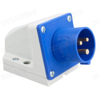 514-6 - Панельний накладний роз'єм CEE штекер, бокове введення, IP44, 3P+E | 16 А /400 В