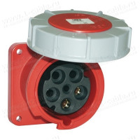 333-6 - Панельний роз'єм CEE гніздо POWER TWIST, пряме введення, фланець 100x100 з 4 відп.