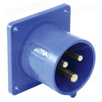 614-6 - Панельний роз'єм CEE штекер, пряме введення, фланець 70x70 з 4 відп. 56x56 мм