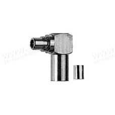 J01340B0011 - Кабельний кутовий роз'єм MMCX · 50 Ом штекер, обжим / ц. контакт-пайка