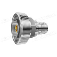 J01122A0019 - Кабельный переходной адаптер 50 Ом · 7-16 гнездо > 2.2-5 гнездо, латунь /покрытие белая бронза