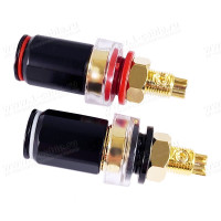 AC-424-R-AU - Термінал Banana, акустичний, на жилу 1.5-6.0 мм2, колір - чорний / червона смуга