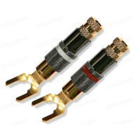 ACR-62A-R - Роз'єм лопатка, акустичний, SPADE, 45°, посадка D=6.2 мм, червоне маркування