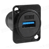 FCD-USB3AA-B - Адаптер USB, тип A, панельний, гніздо - гніздо, версія 3.0, контактів-9