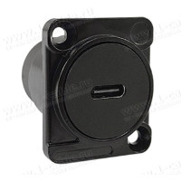 FCD-USBCC-B - Адаптер USB, тип C, панельний, гніздо - гніздо, версія 3.1, контактів-24