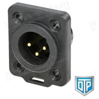 NC3MDX-TOP - Разъем XLR, панельный,  X-TOP "True Outdoor Protection", штекер, 3 контакта