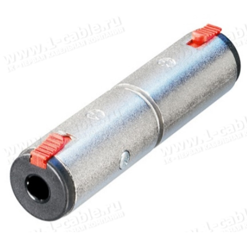 NA3JJ - Перехідник Jack 6.3, стерео гніздо - гніздо, колір корпусу - нікель матовий